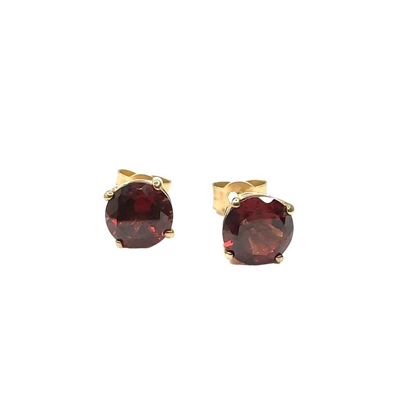 9ct yellow gold Garnet set earrings