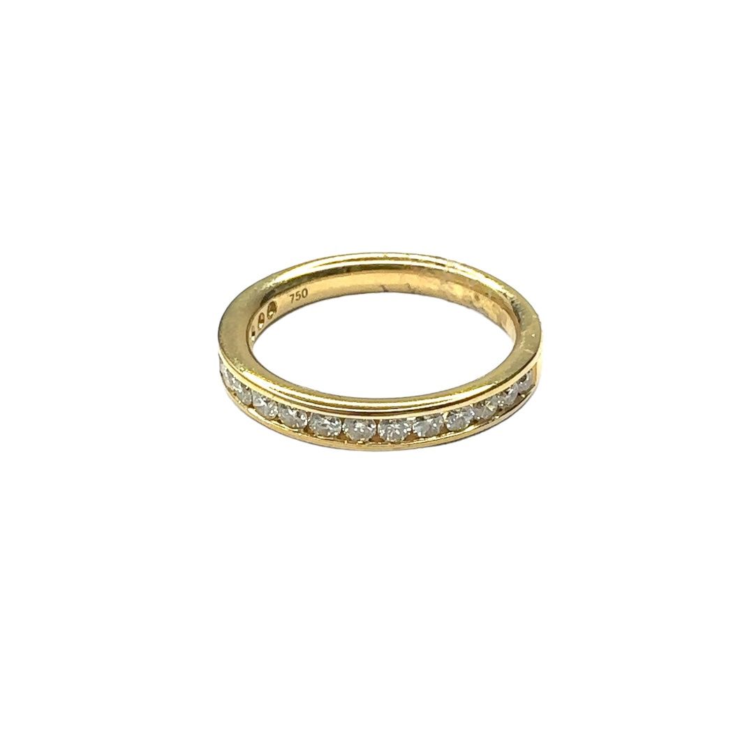 18ct yellow gold 0.50ct diamond half eternity ring