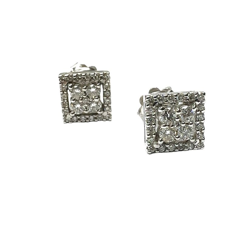 Diamond Set Square Earrings STE012