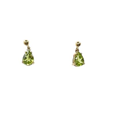 9ct yellow gold Peridot stone set earrings