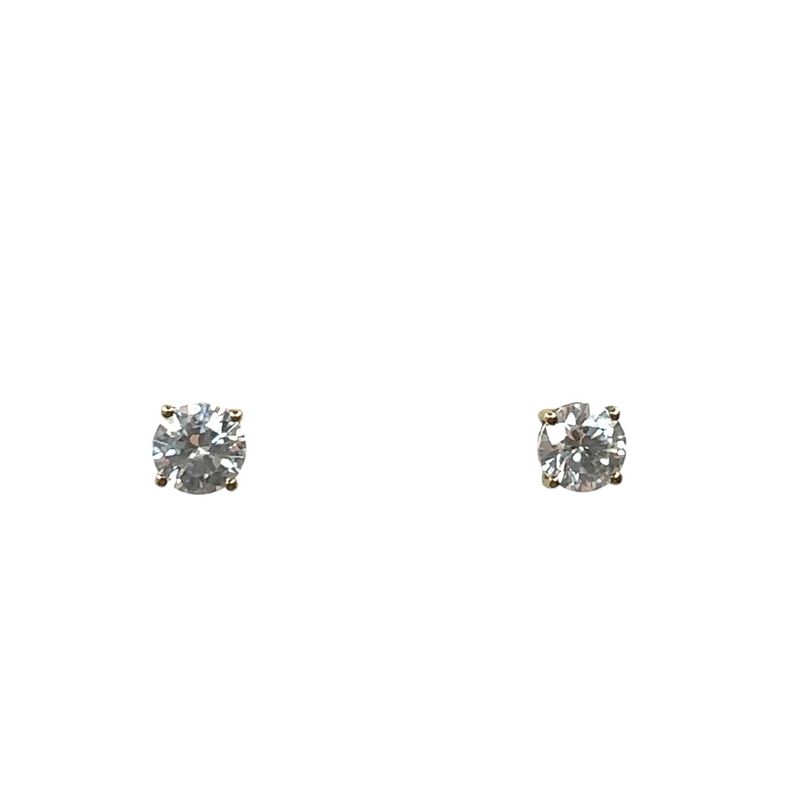 9ct yellow single set 2ct cubic zirconia earrings