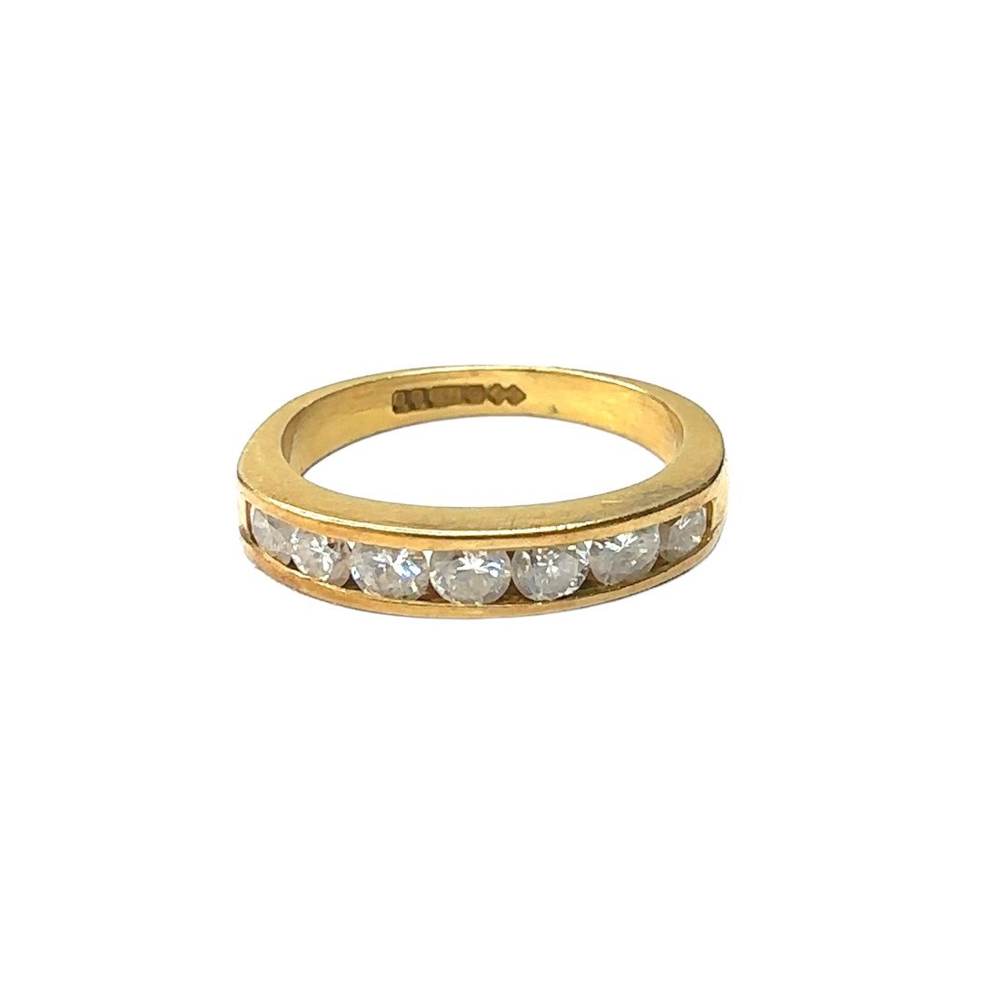 18ct yellow gold 0.30ct diamond half eternity ring