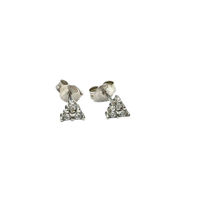 Silver Swarovski triangle set crystal earrings