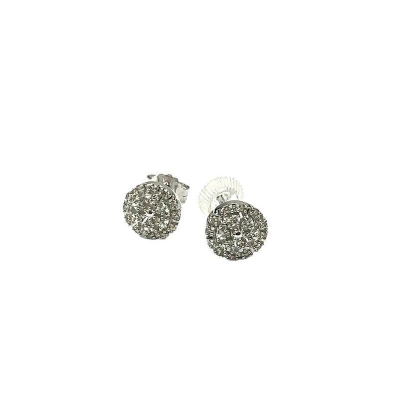 9ct white gold 0.10ct diamond snowflake style earrings