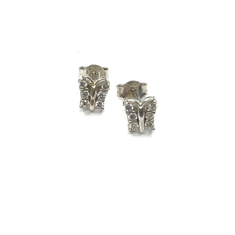 Sterling silver Swarovski crystal butterfly set earrings