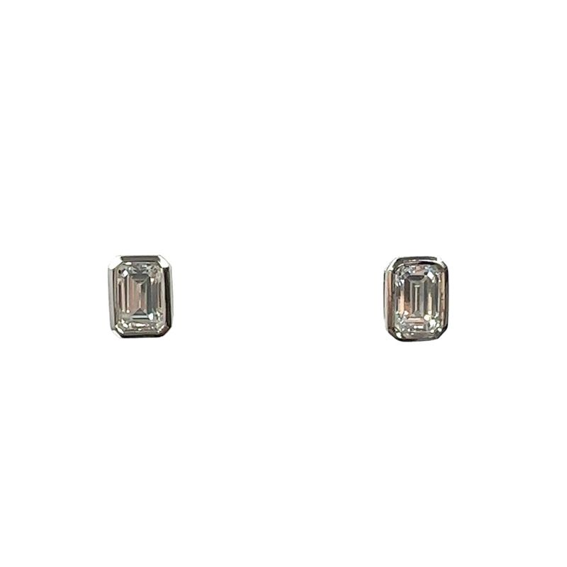 925 silver Swarovski crystal square cut mounted earrings
