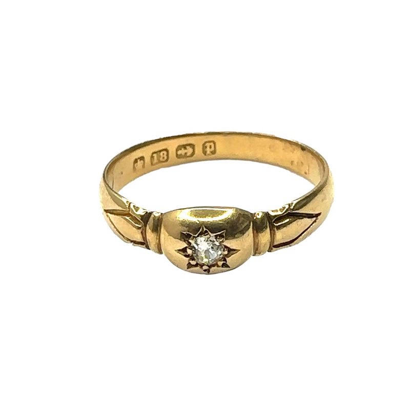 18ct yellow gold single set 0.17ct diamond ring