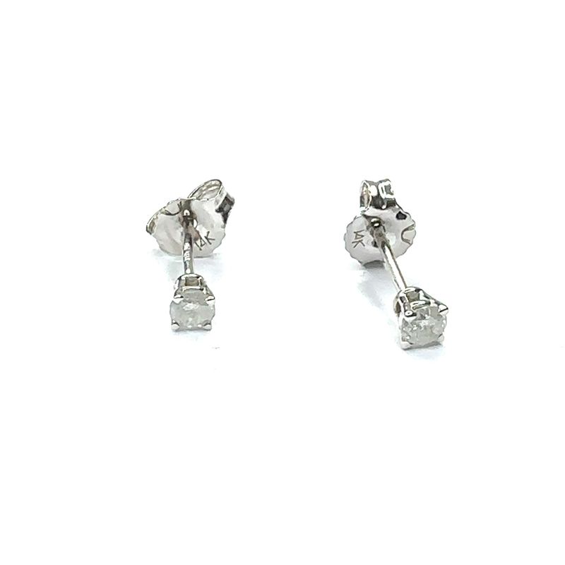 14ct white gold diamond stud 0.10ct set earrings