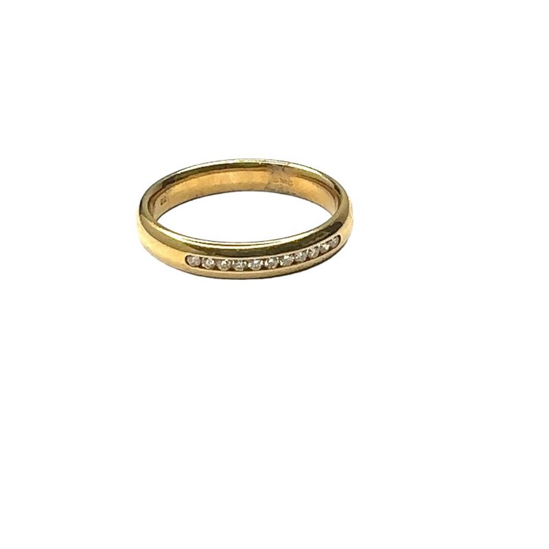 18ct yellow gold 0.10ct diamond quarter eternity ring