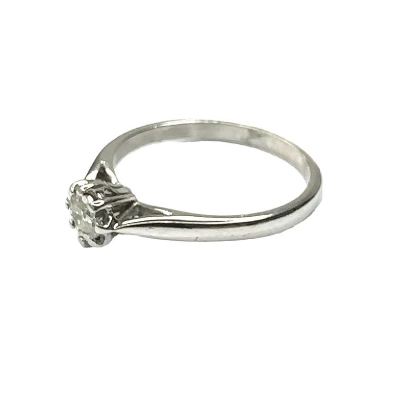 Platinum diamond 0.10ct single set ring
