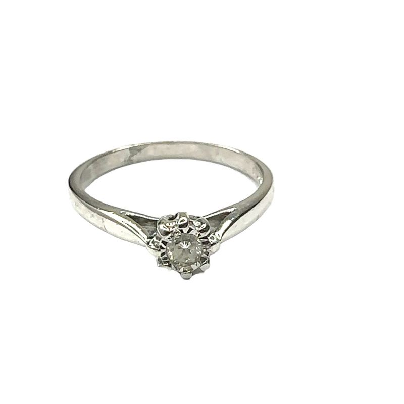 Platinum diamond 0.10ct single set ring