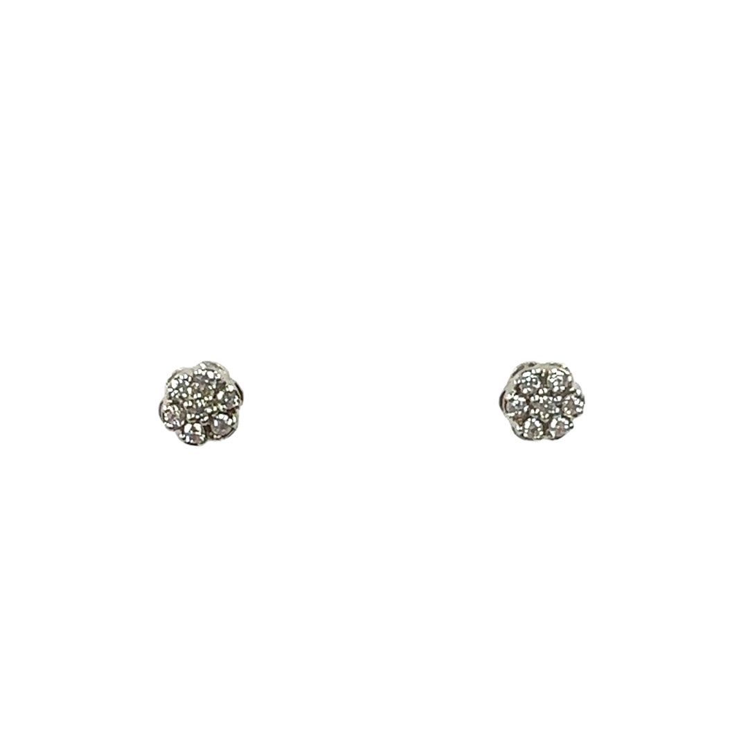 Swarovski crystal set silver flower style earrings