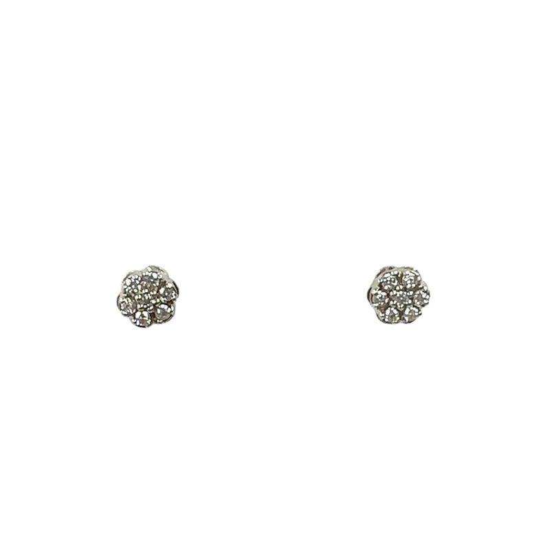 Swarovski crystal set silver flower style earrings
