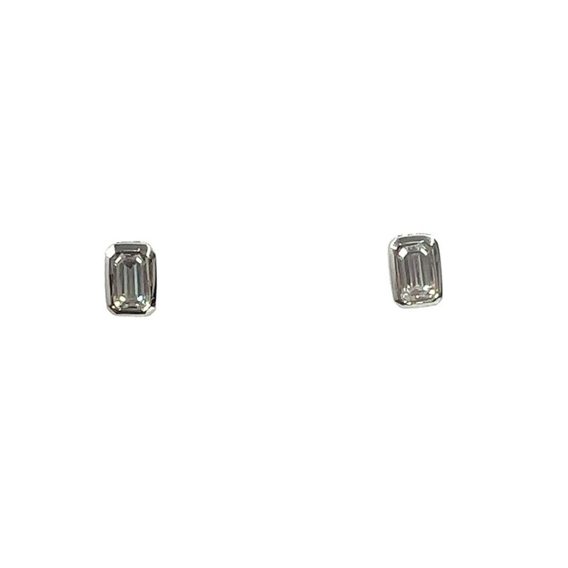 Silver Swarovski crystal square set earrings