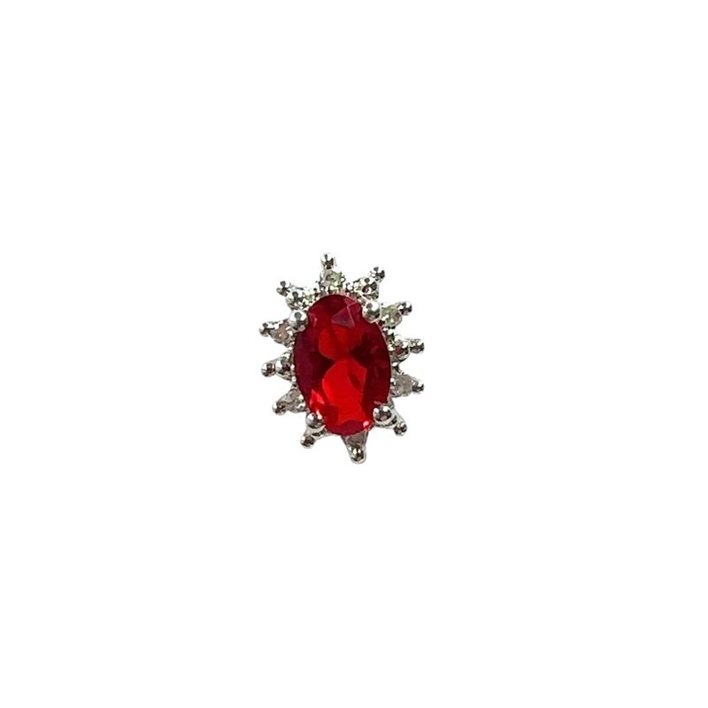 Garnet &amp; Diamond Set Studs