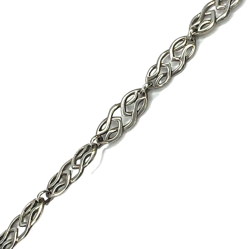 Silver patterned link bracelet