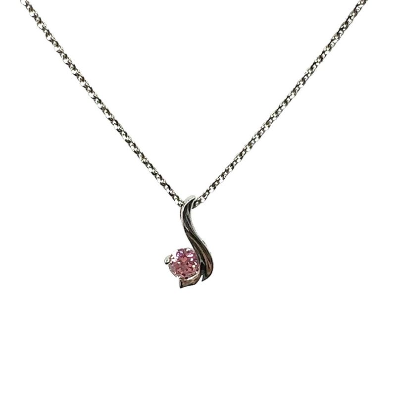 925 sterling silver Swarovski pink crystal pendent
