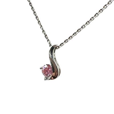 925 sterling silver Swarovski pink crystal pendent