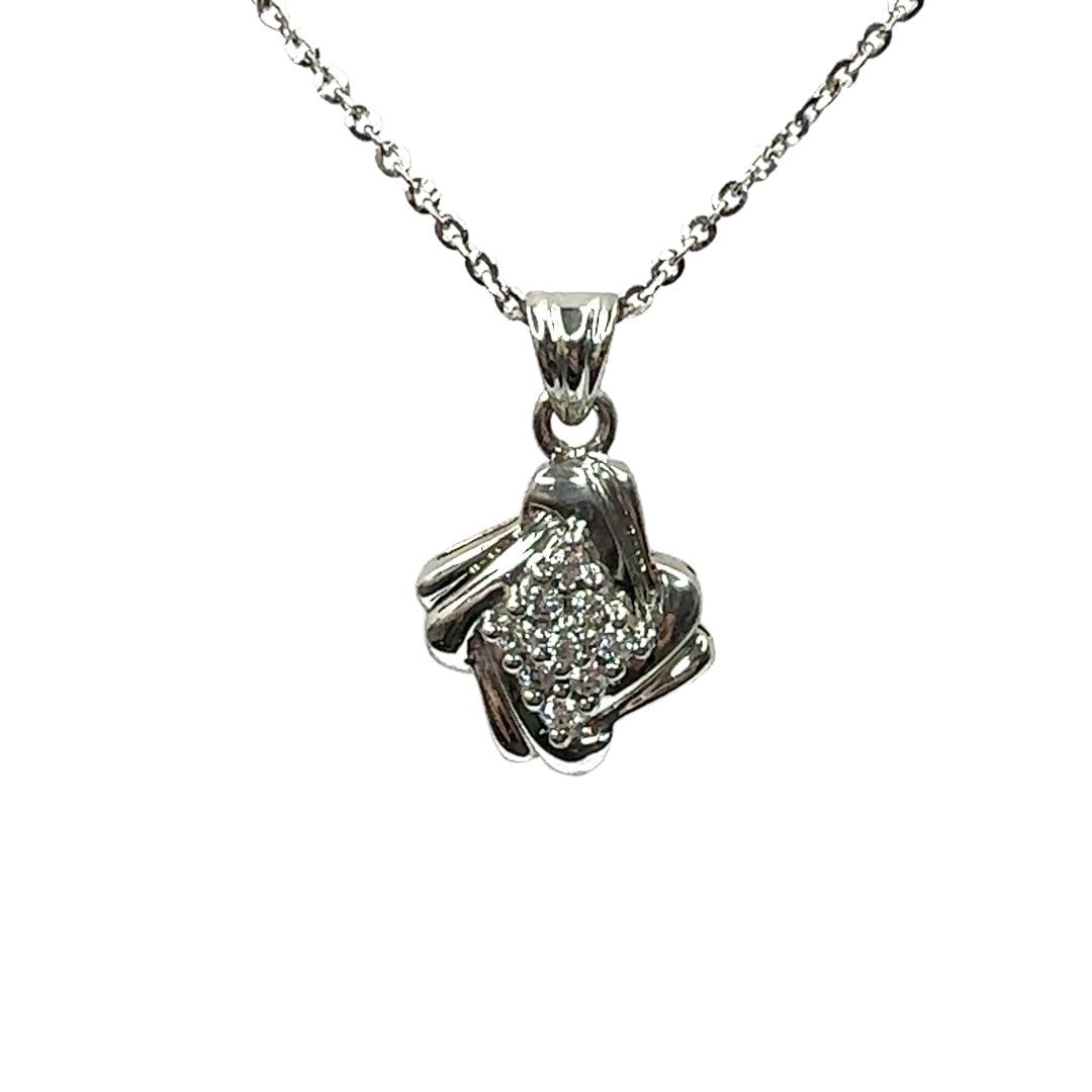 Silver Swarovski crystal set pendent and necklace