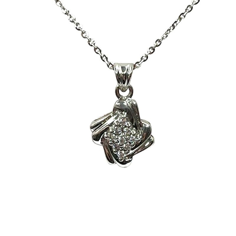 Silver Swarovski crystal set pendent and necklace