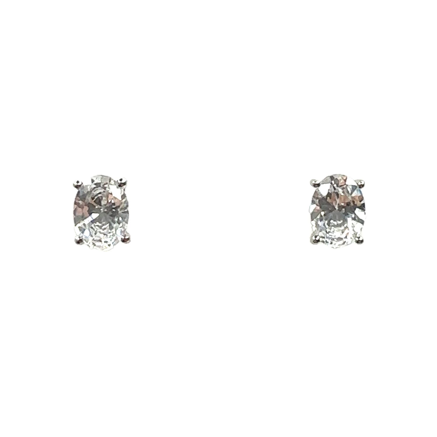 Swarovski set oval cut crystal silver  earrings