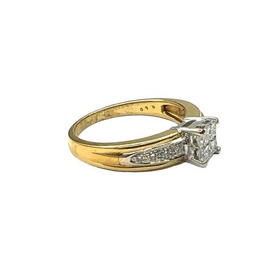 18ct yellow gold diamond 0.50ct  illusion set ring