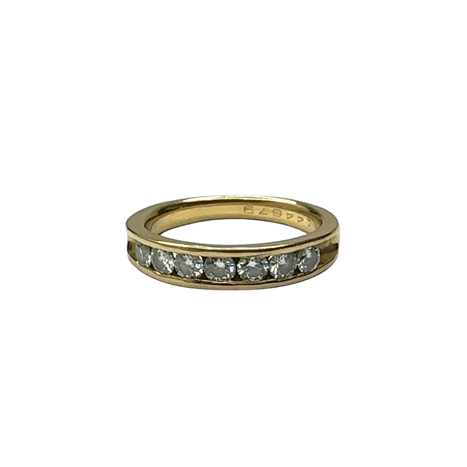 18ct yellow gold half eternity diamond ring