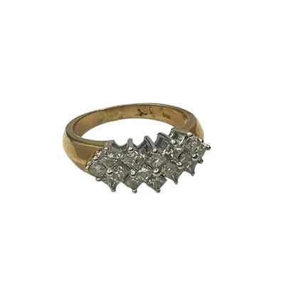 18ct yellow gold diamond 0.50ct cluster set ring