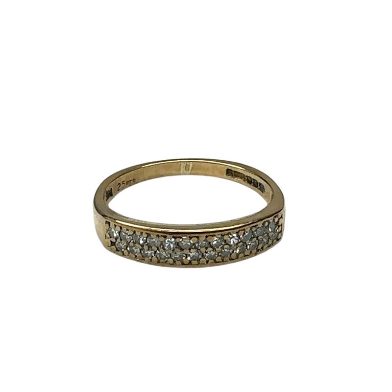9ct yellow gold diamond 0.25ct set ring