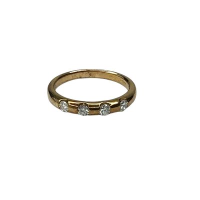 9ct yellow gold 0.25ct 4 diamond set ring