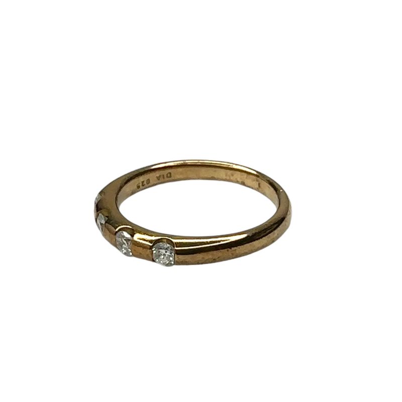 9ct yellow gold 0.25ct 4 diamond set ring