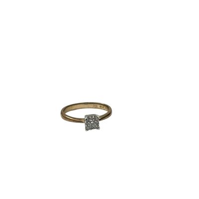 9ct yellow gold diamond 0.10ct illusion style ring