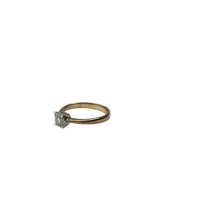 9ct yellow gold diamond 0.10ct illusion style ring