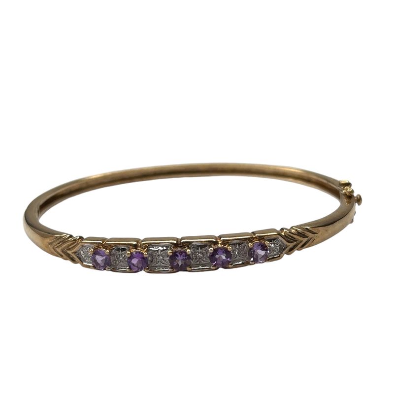 Amethyst &amp; Diamond Bangle RC22