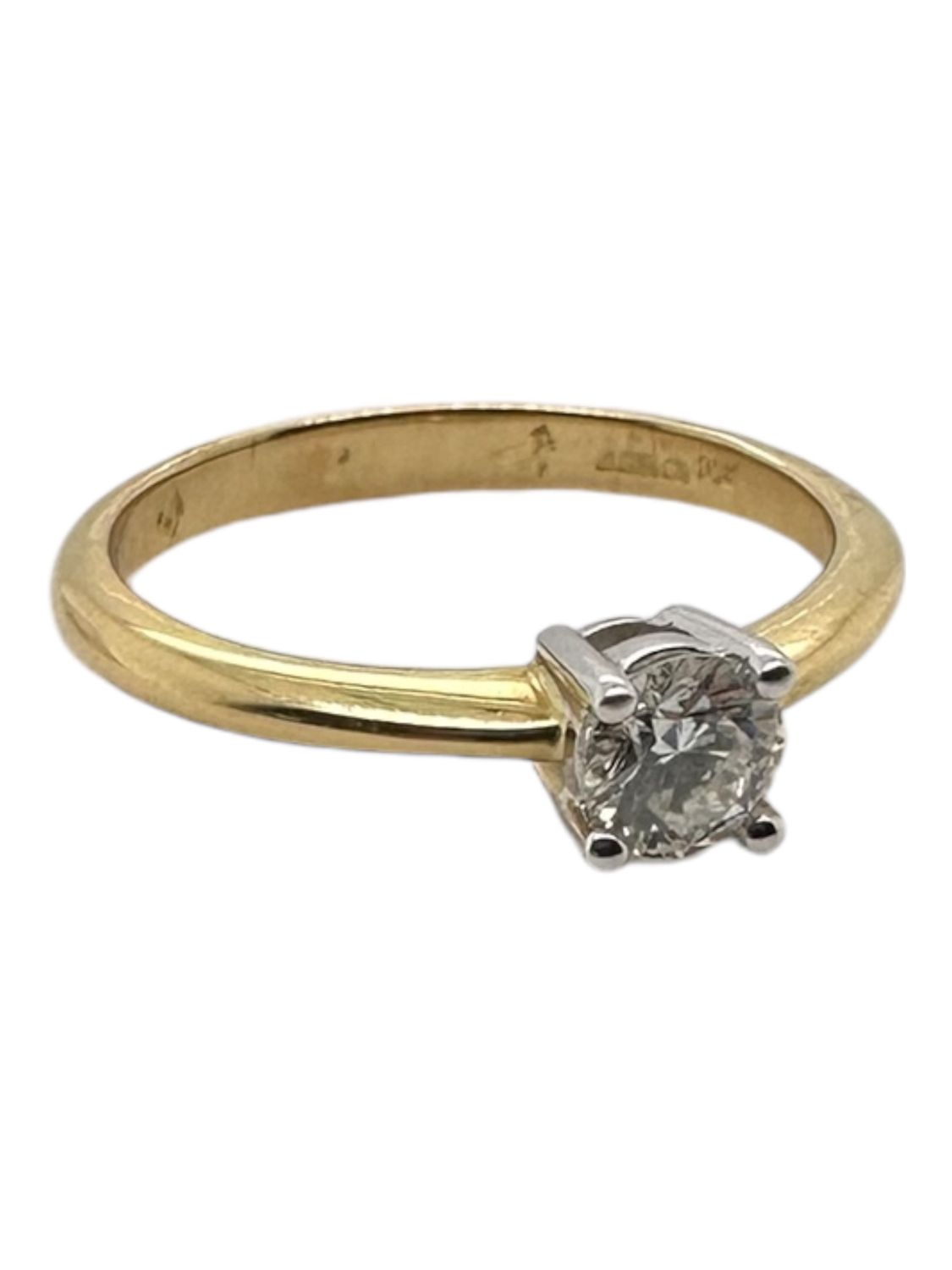 Princess cut diamond single set 0.35ct ring