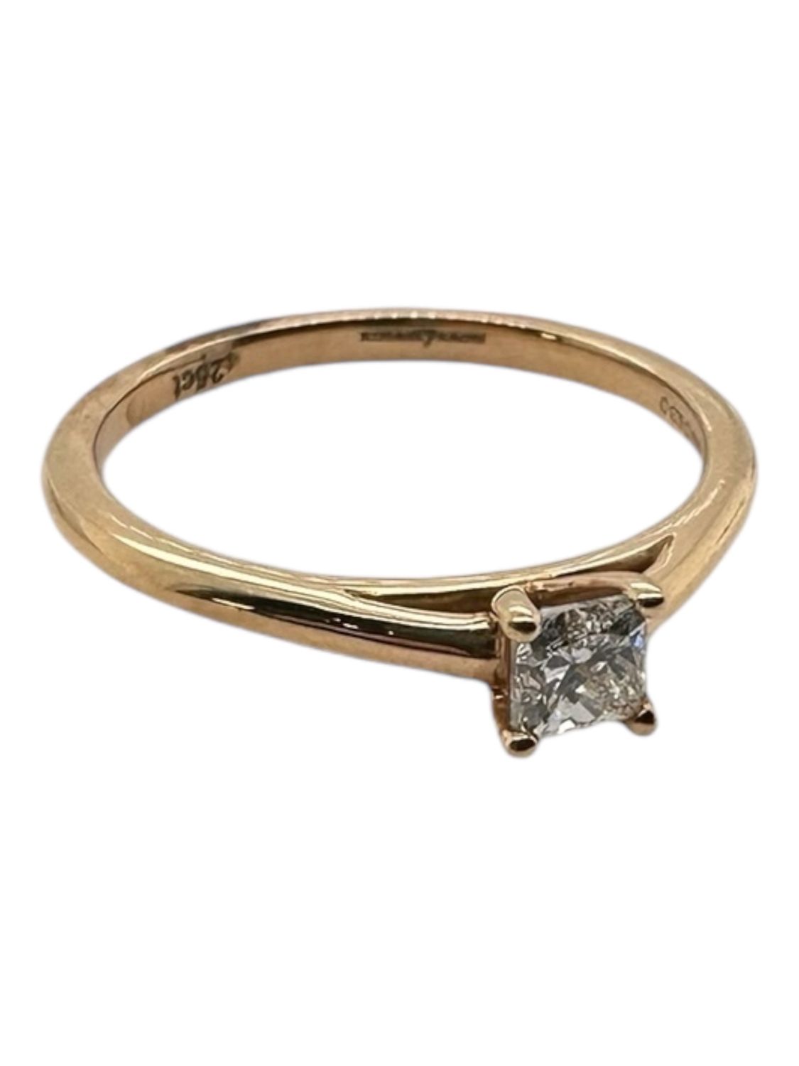 18ct rose gold single set diamond 0.15ct ring