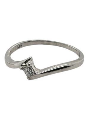 9ct white gold diamond single set 0.09ct ring