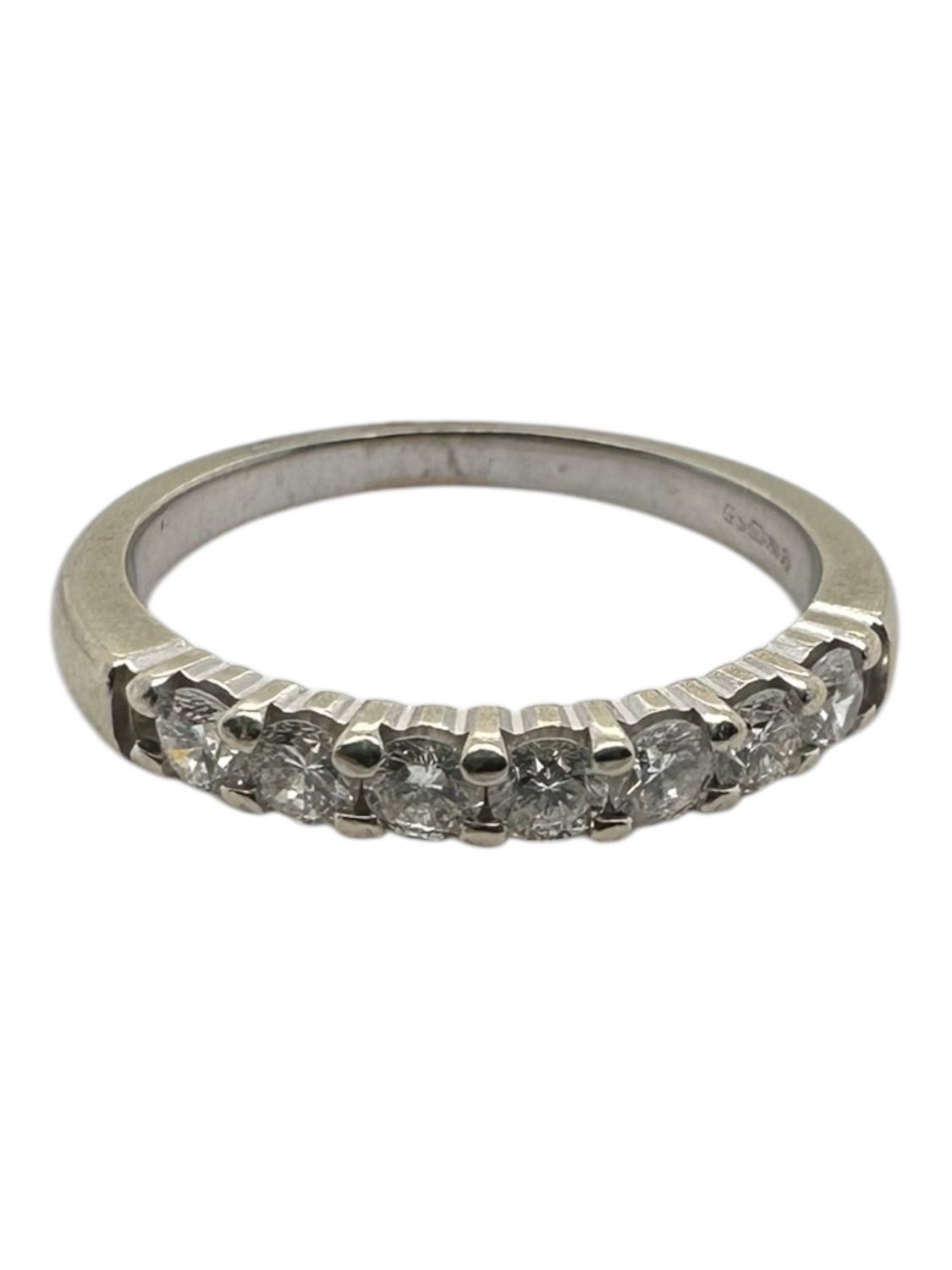18ct white gold diamond 0.53ct half eternity ring