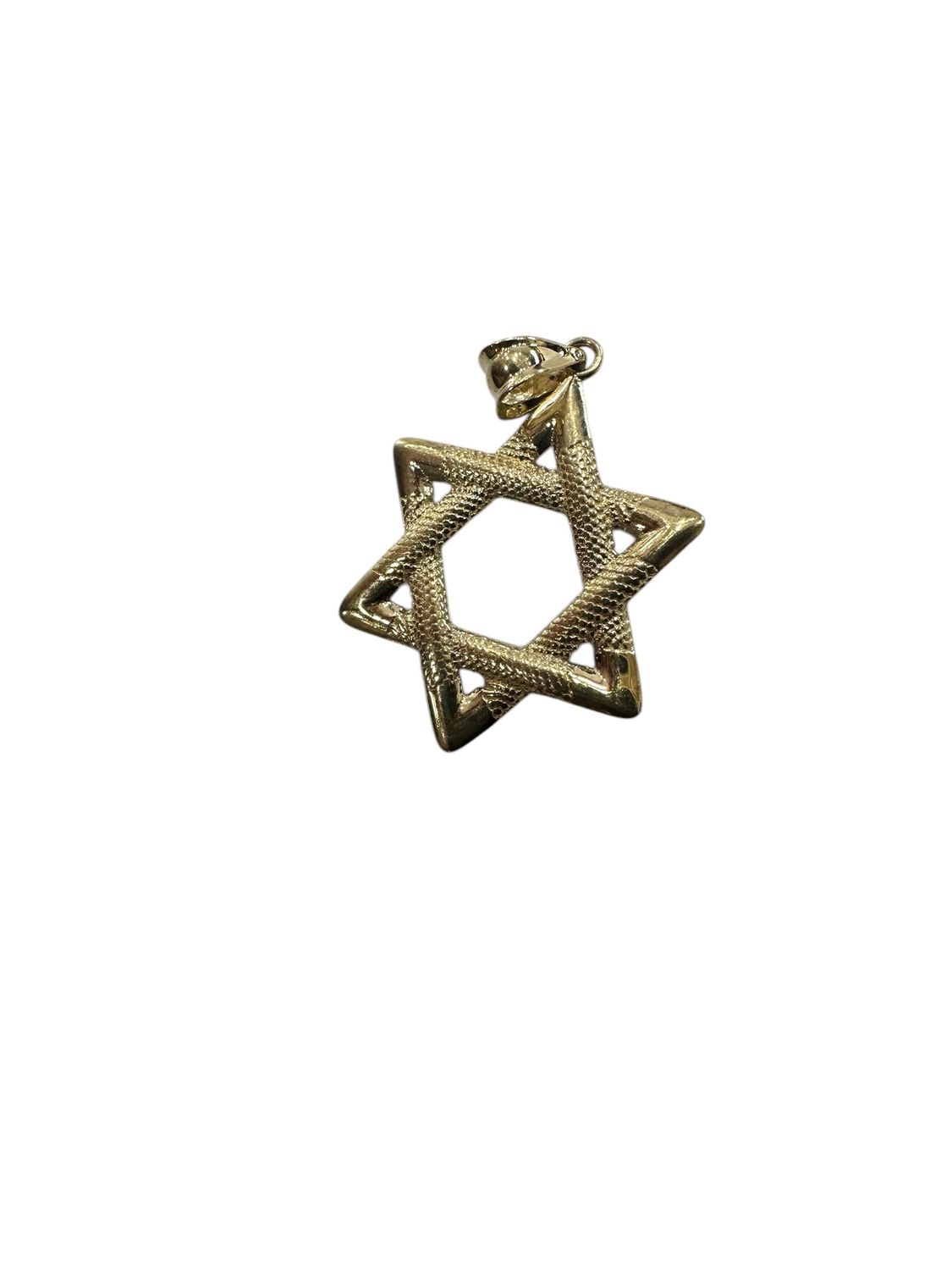 Yellow Gold Star of David Large Pendant