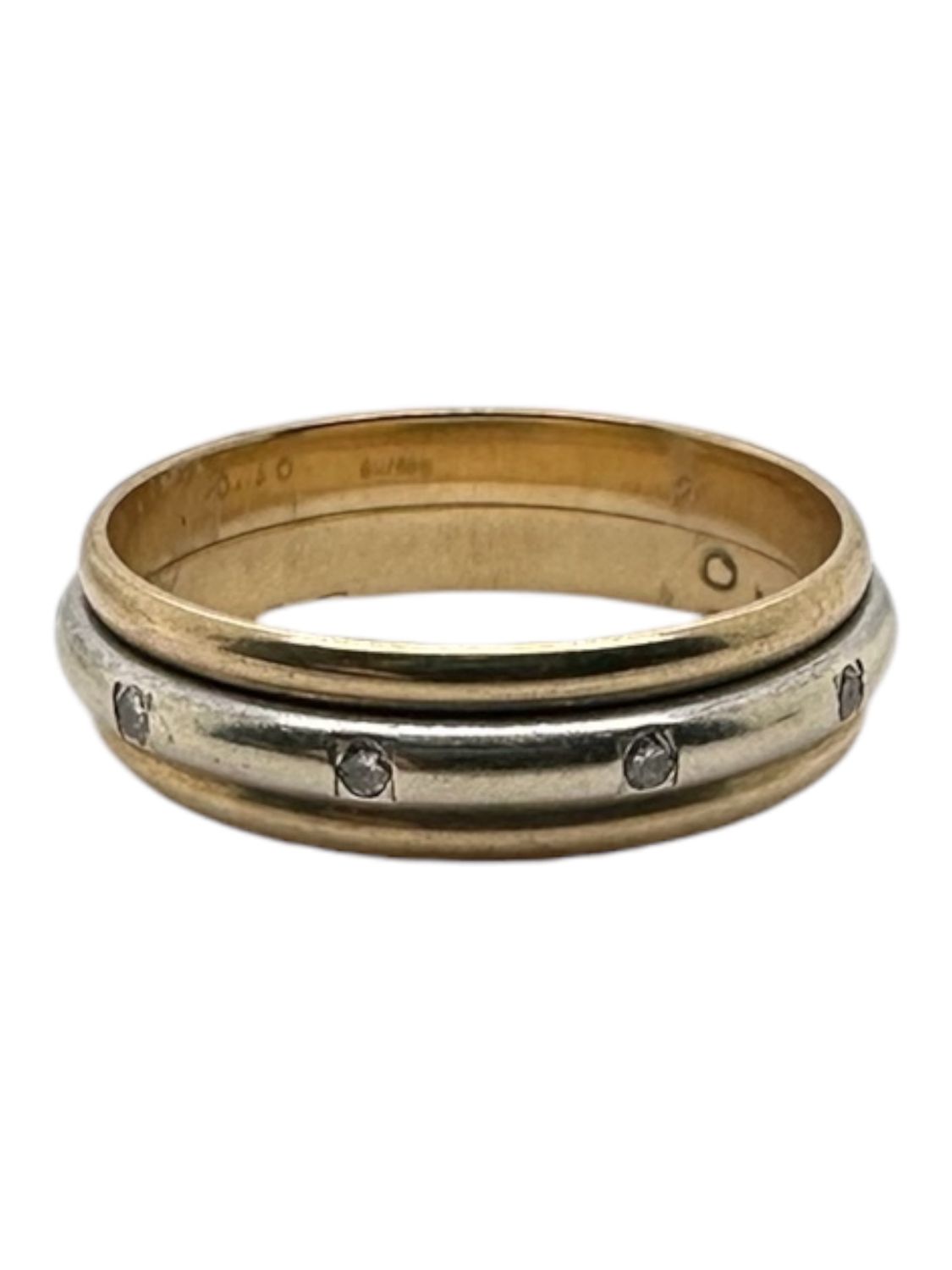 9ct yellow/White  gold diamond full eternity ring 0.15ct