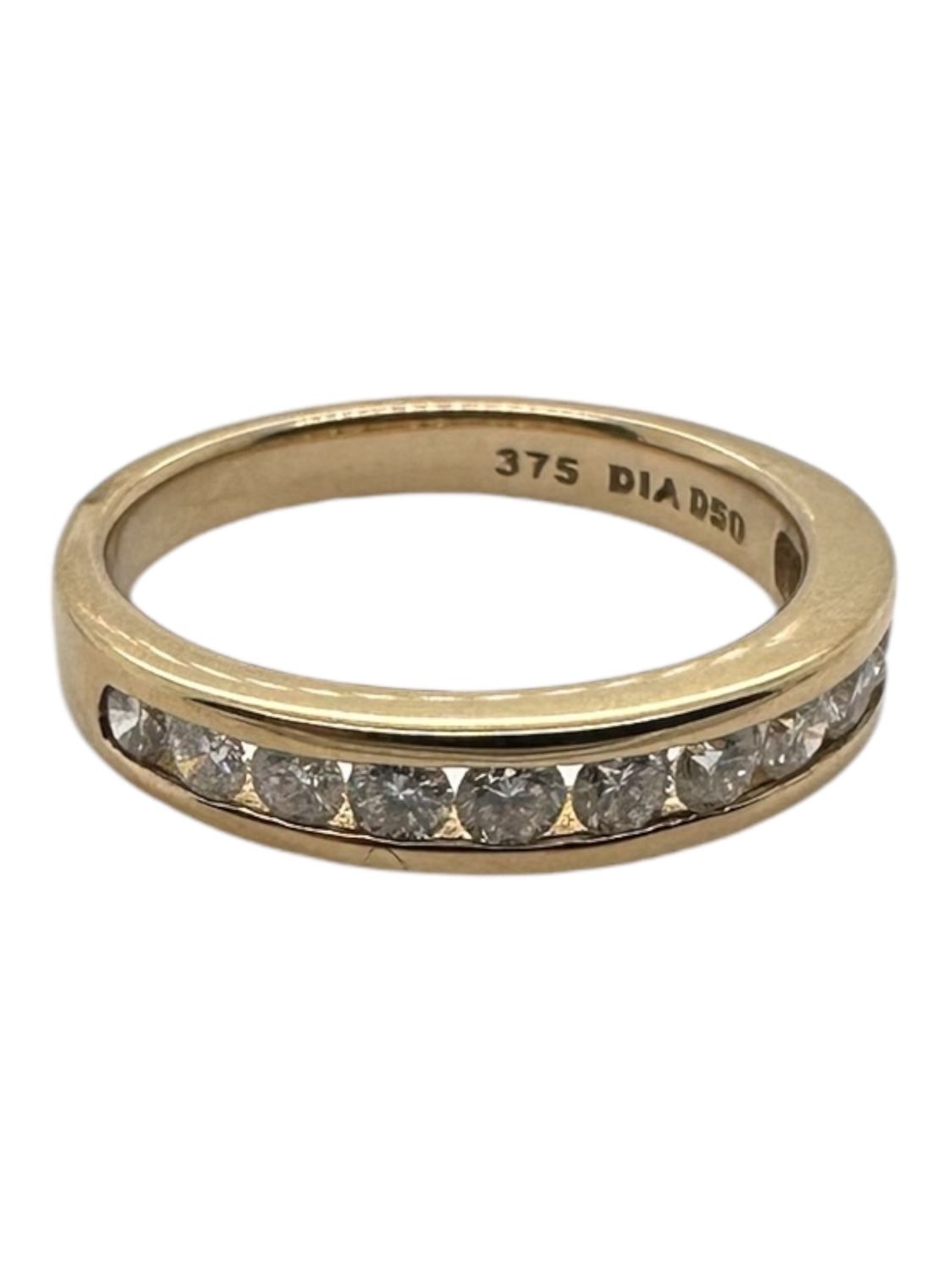 9ct yellow gold 0.40ct diamond half eternity diamond set ring