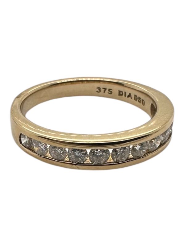 9ct yellow gold 0.40ct diamond half eternity diamond set ring