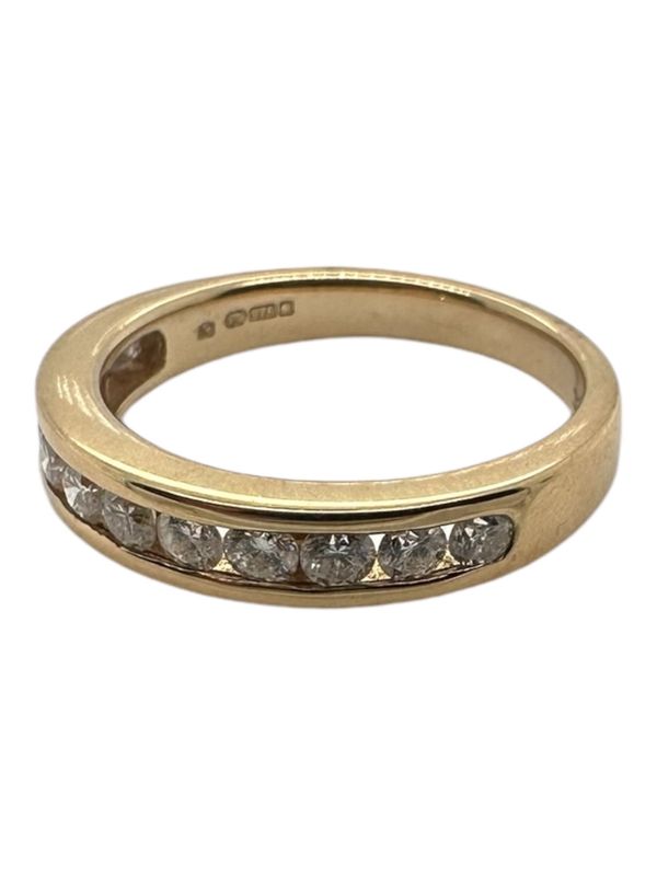 9ct yellow gold 0.40ct diamond half eternity diamond set ring