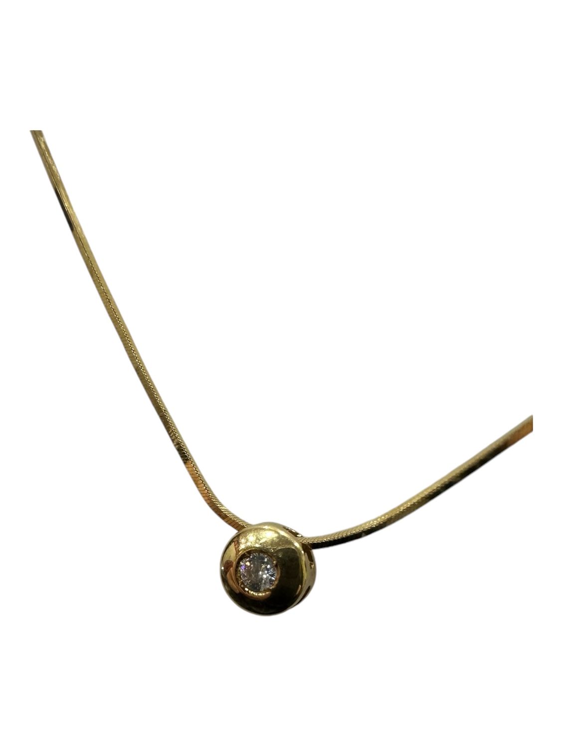 18ct yellow gold diamond 0.30ct single set necklace and pendent