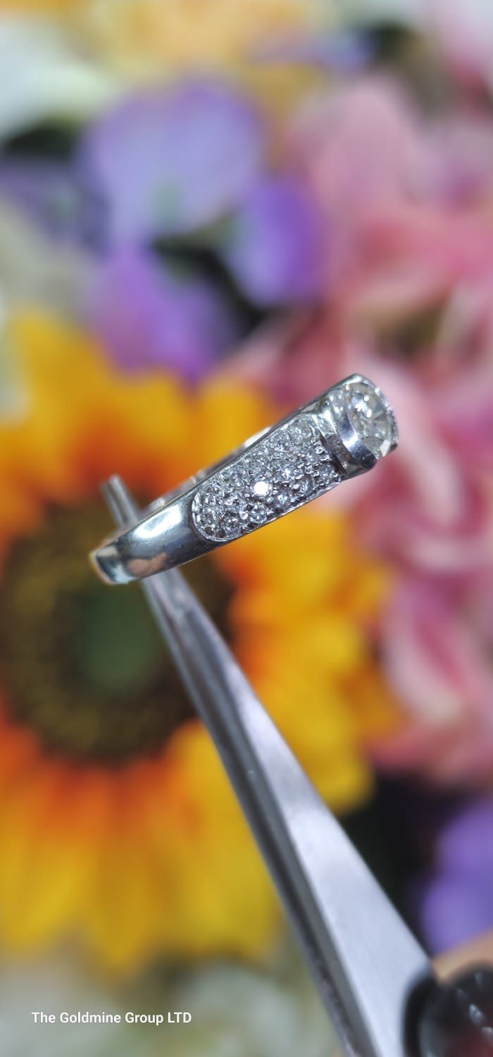 Platinum 1.2ct diamond set ring