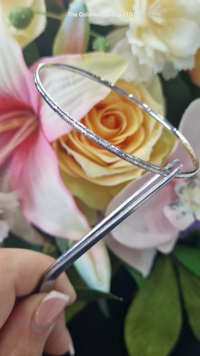 White Gold Slave Bangle MLS 250