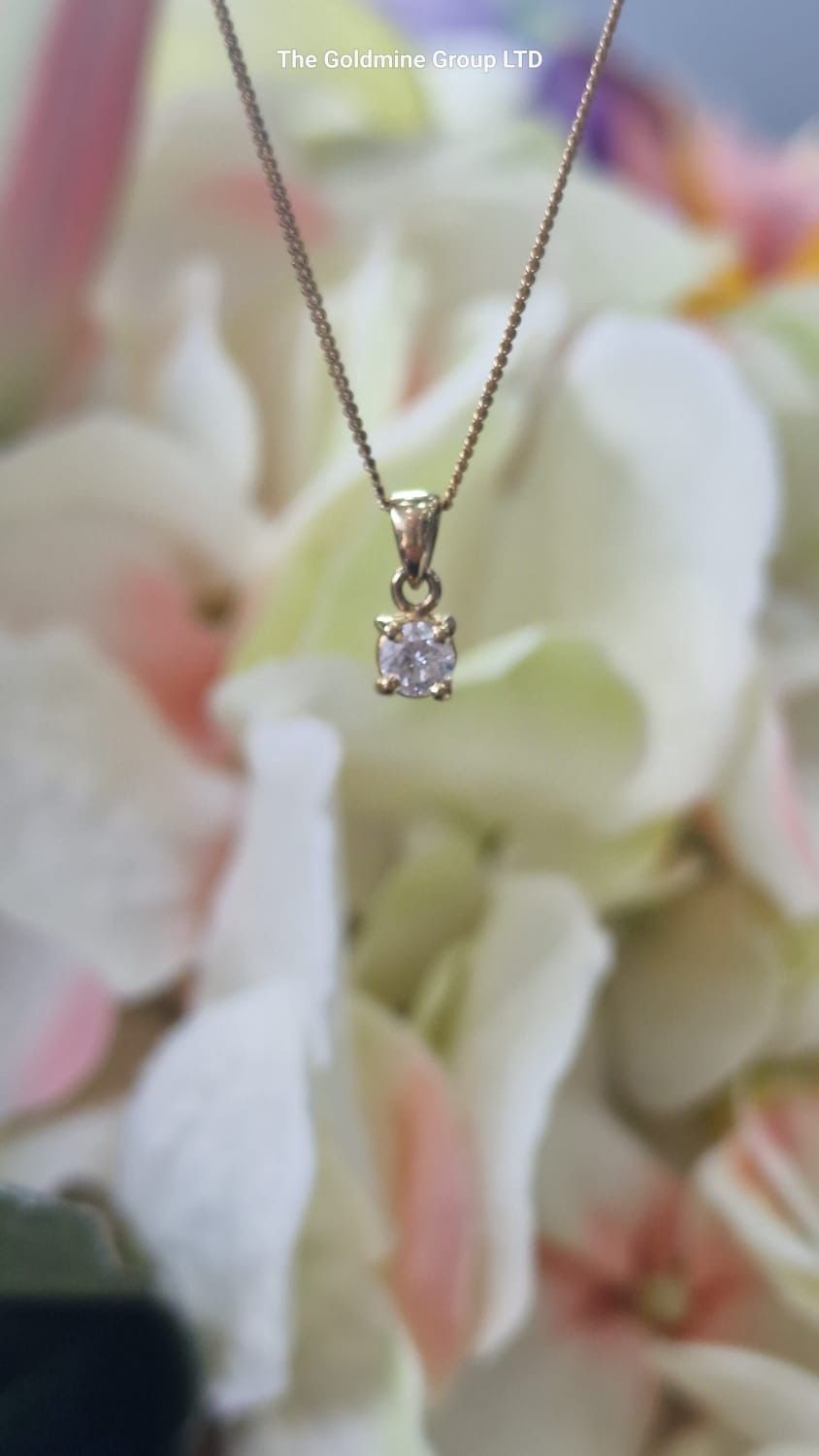 Yellow Gold Diamond Drop Necklace MLS264
