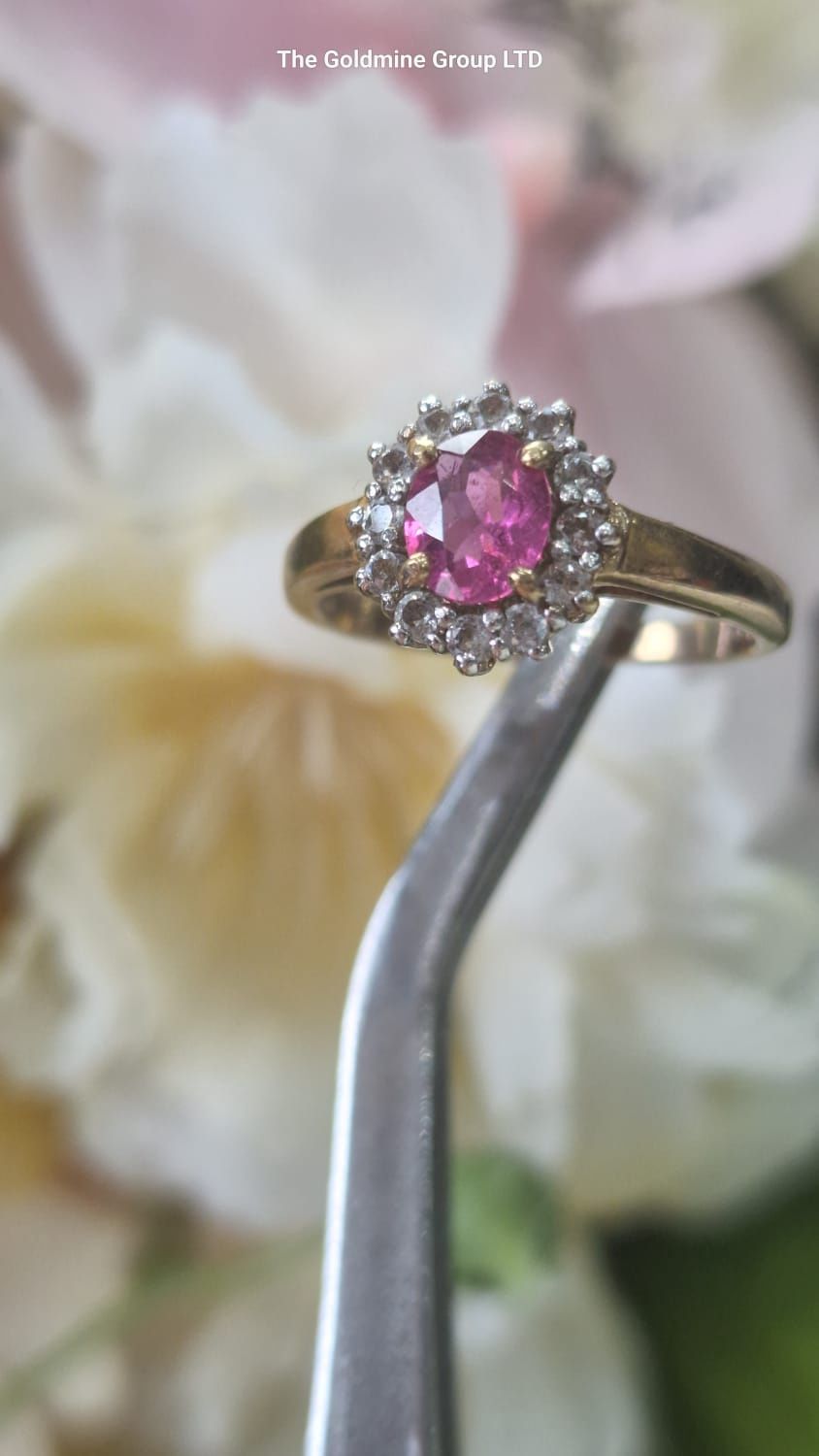 Pink Amethyst &amp; Diamond Ring MLS24