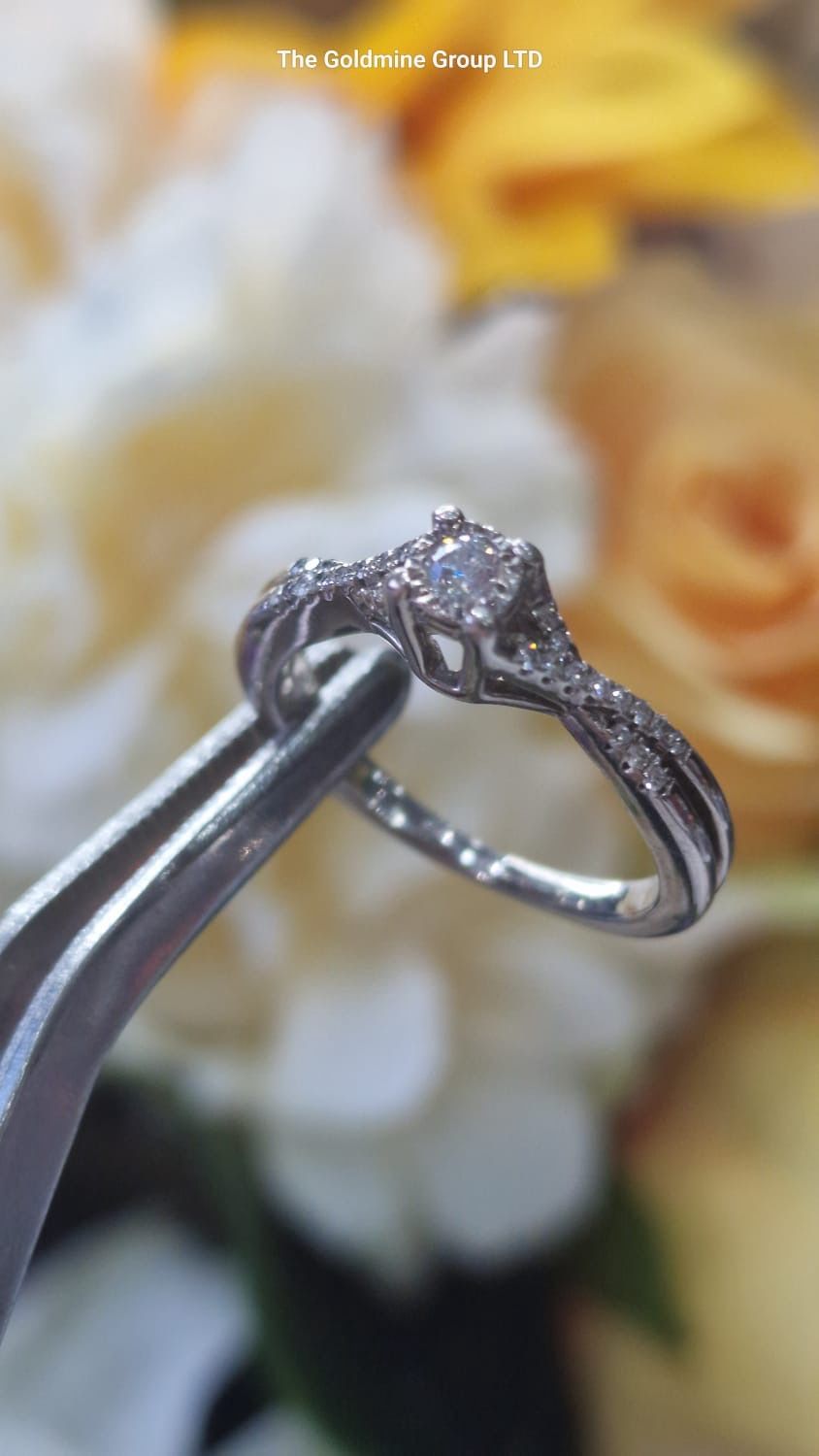 White Gold Diamond Twist Style Ring MLS260