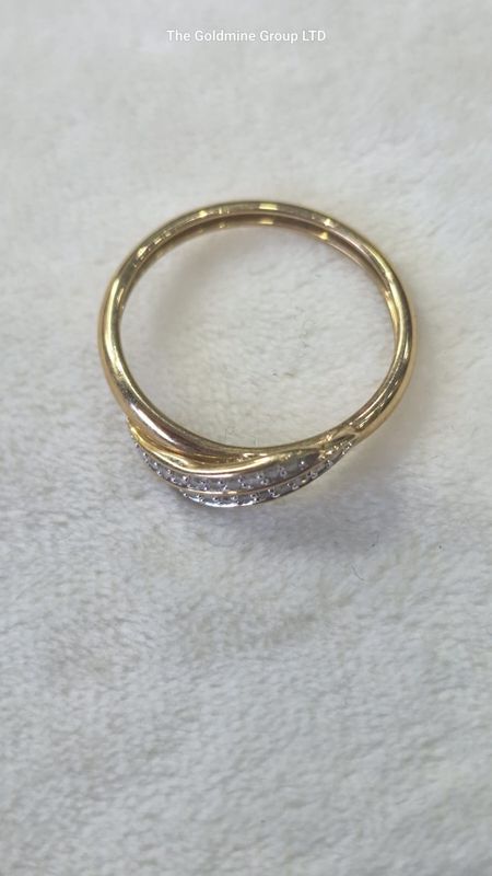 Yellow Gold Diamond Twist Cluster Ring MLS259